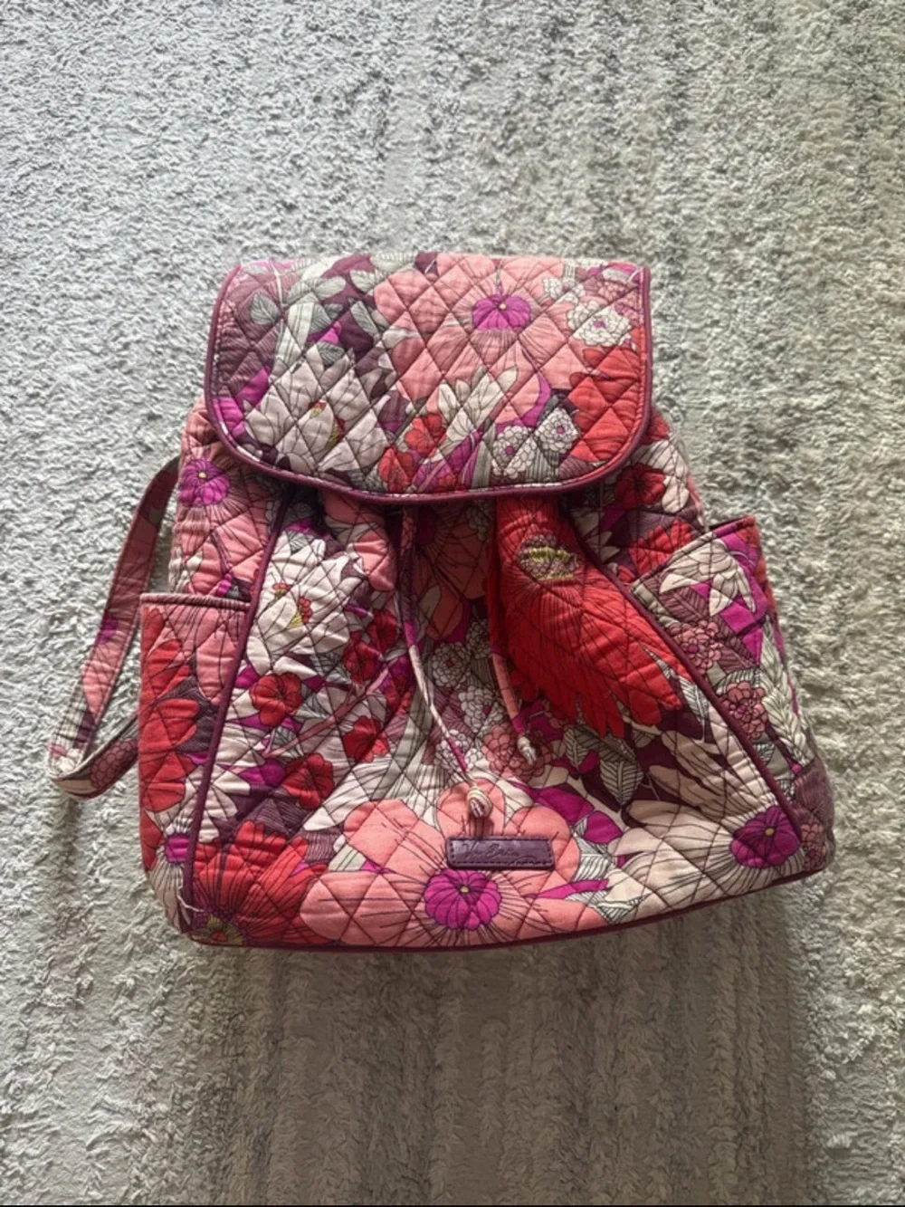 Vera Bradley Pink & Red Floral Quilted Backpack